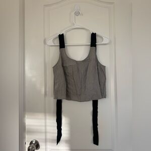 Cuyana Linen Cropped Tank | S